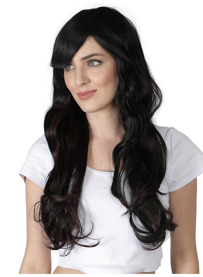 LUSH LOCKS Women'S Full Head Wig Medium Length Long Layered Synthetic Hair Wig For Women And Girls (Black)  - Image 2