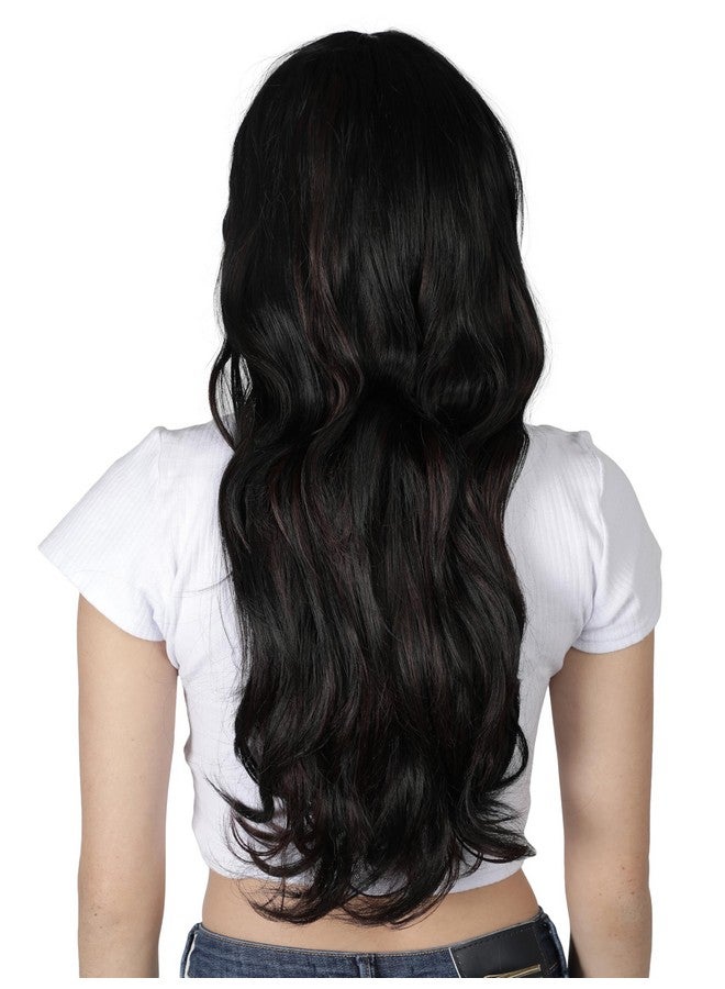 LUSH LOCKS Women'S Full Head Wig Medium Length Long Layered Synthetic Hair Wig For Women And Girls (Black)  - Image 3
