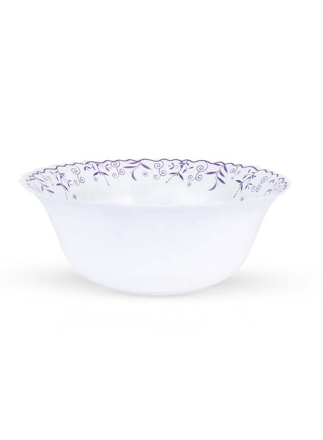 Royalford 4.5" Opalware Soup Bowl RF12237 White Bowl with Elegant Floral Print Non-Toxic and Hygienic, Food-Grade Material Dishwasher and Microwave Safe Multicolor 4.5inch - Image 1