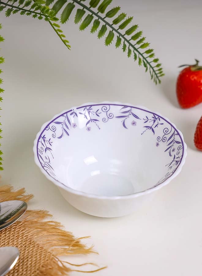 Royalford 4.5" Opalware Soup Bowl RF12237 White Bowl with Elegant Floral Print Non-Toxic and Hygienic, Food-Grade Material Dishwasher and Microwave Safe Multicolor 4.5inch - Image 2