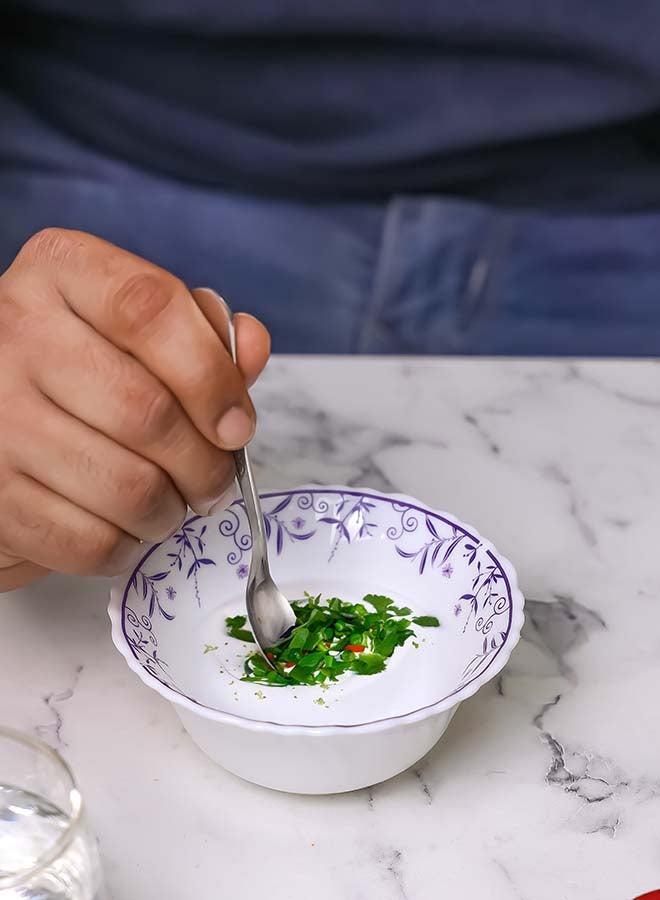 Royalford 4.5" Opalware Soup Bowl RF12237 White Bowl with Elegant Floral Print Non-Toxic and Hygienic, Food-Grade Material Dishwasher and Microwave Safe Multicolor 4.5inch - Image 3