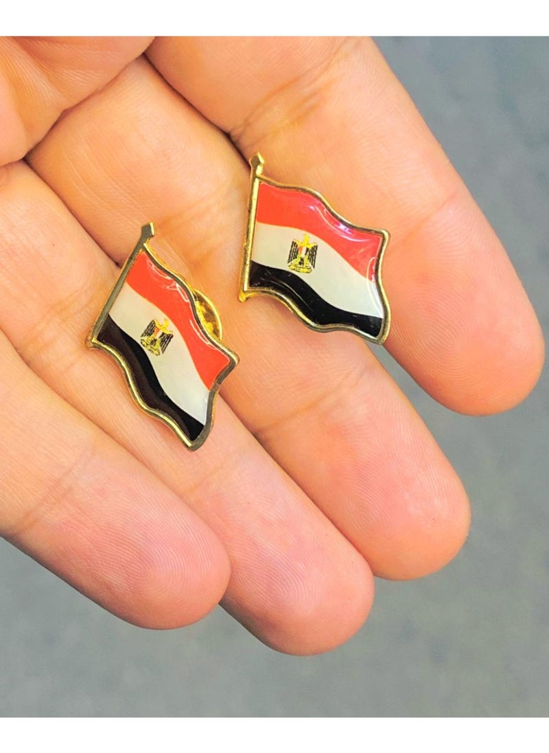 ماركة غير محددة - دبوس علي شكل علم مصر، مع دبوس هدية مع المنتج، دبوس بدلة شكل علم مصر وعليه دبوس هديه من جاليين - Image 1