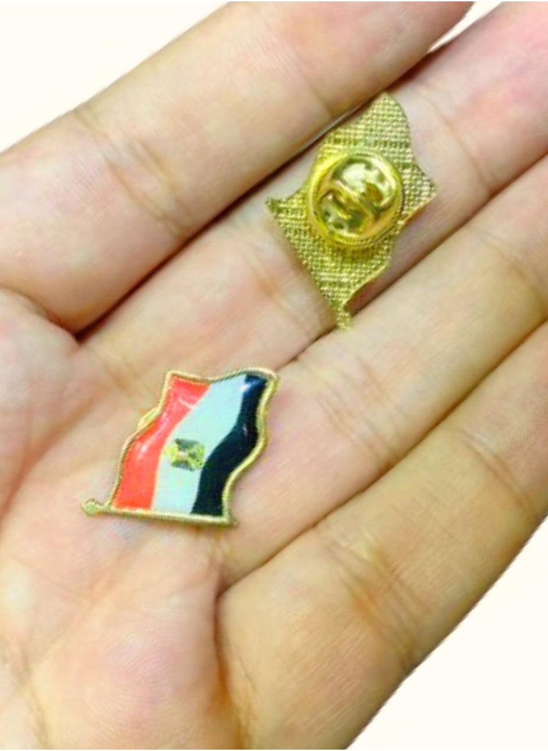 ماركة غير محددة - دبوس علي شكل علم مصر، مع دبوس هدية مع المنتج، دبوس بدلة شكل علم مصر وعليه دبوس هديه من جاليين - Image 1