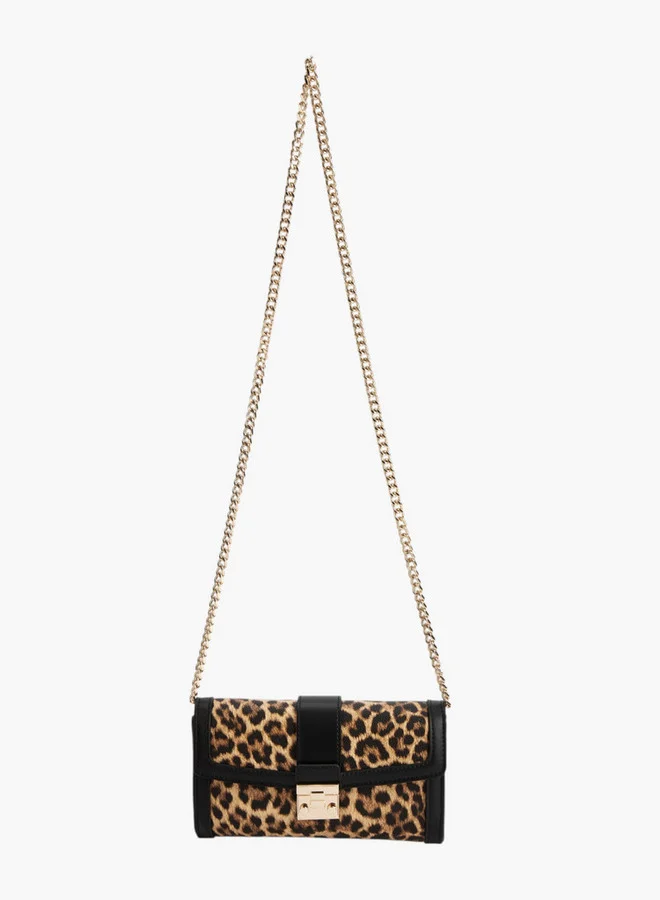 Paprika  Women Textured Crossbody Bag with Chain Strap and Flap Closure for Women | Best Price UAE