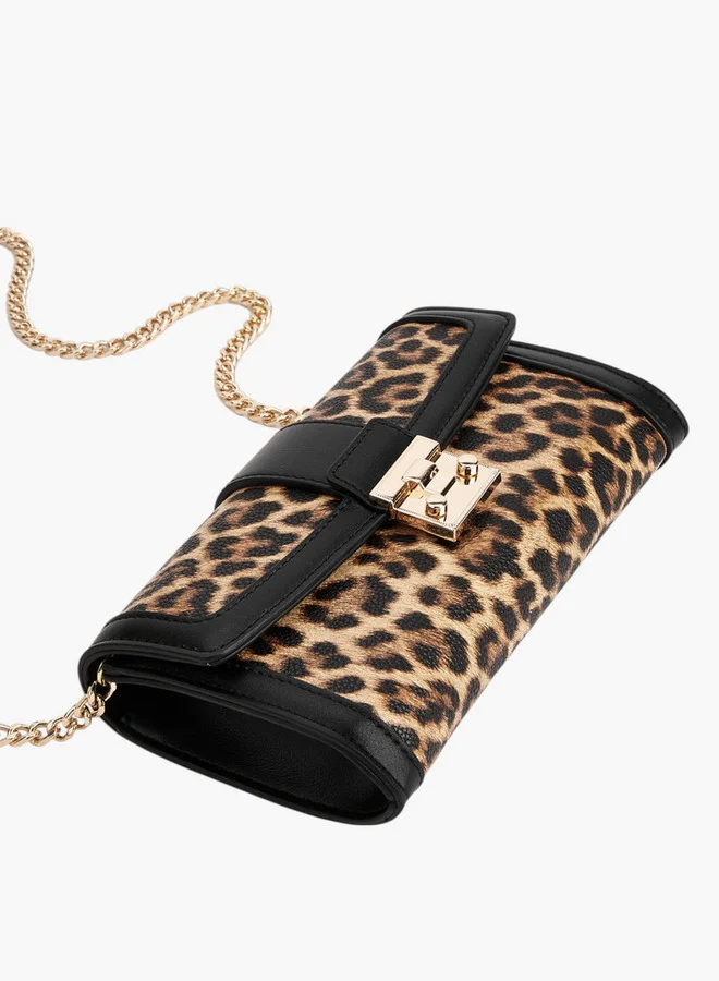 Paprika  Women Textured Crossbody Bag with Chain Strap and Flap Closure for Women | Best Price UAE