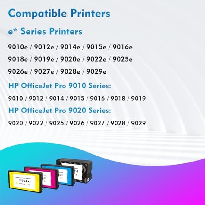 962XL BLACK REPLACEMENT FOR HP 962XL BLACK INK CARTRIDGES HP962 HP 962 XL COMPATIBLE FOR 9015E 9018E 9025E 9015 9018 9025 9010 9020 SERIES, SUPPORT E SERIES PRINTERS WHICH ACTIVED HP+ SERVICE - Image 2