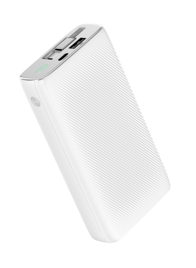 GRABIT - GPS-2035E Power Bank 20,000mAh 35W PD Power Station Fast & Reliable, Charge laptops, iPads, and smartphones with 35W PD fast charging and a 20,000mAh capacity. Features USB-A & USB-C ports, digital power indicator, and over-current protection. Includes built-in USB-C to USB-C cable. Compatible with MacBooks, iPads, Samsung, OnePlus, Xiaomi, Huawei, Google Pixel, iPhone, and more. Ideal for work, travel, and daily use. - Image 1