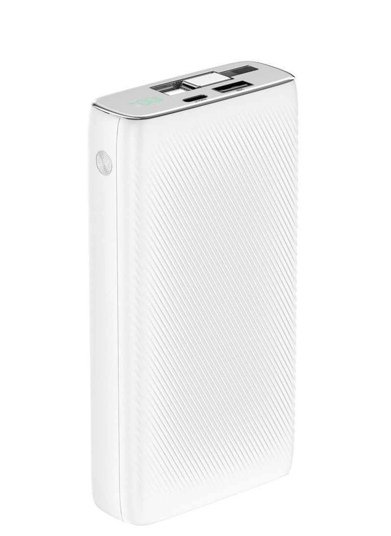 GRABIT - GPS-2035E Power Bank 20,000mAh 35W PD Power Station Fast & Reliable, Charge laptops, iPads, and smartphones with 35W PD fast charging and a 20,000mAh capacity. Features USB-A & USB-C ports, digital power indicator, and over-current protection. Includes built-in USB-C to USB-C cable. Compatible with MacBooks, iPads, Samsung, OnePlus, Xiaomi, Huawei, Google Pixel, iPhone, and more. Ideal for work, travel, and daily use. - Image 1
