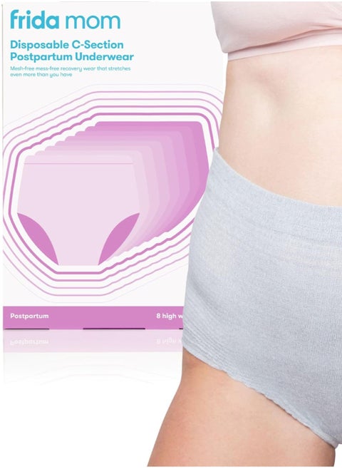 Disposable C-Section Postpartum Underwear | 8 Pack | High-Waist, Stretchy & Soft Recovery Briefs for Comfort & Support | Fits Waist Sizes 28” to 42”