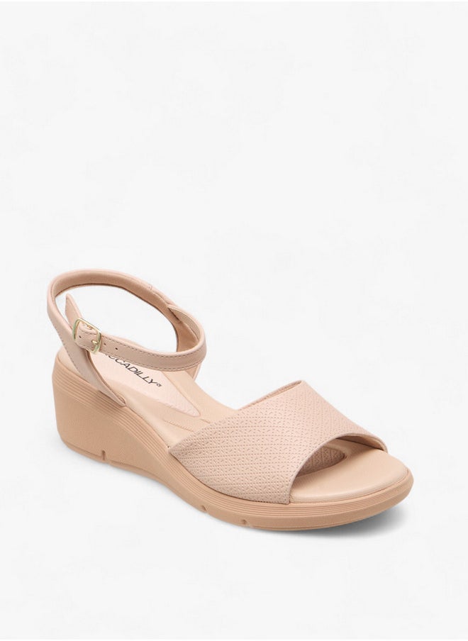 Piccadilly Textured Comfort Sandals with Buckle Closure  - Image 2
