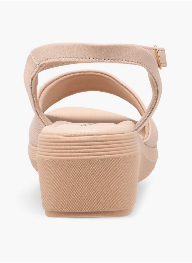 Piccadilly Textured Comfort Sandals with Buckle Closure  - Image 5