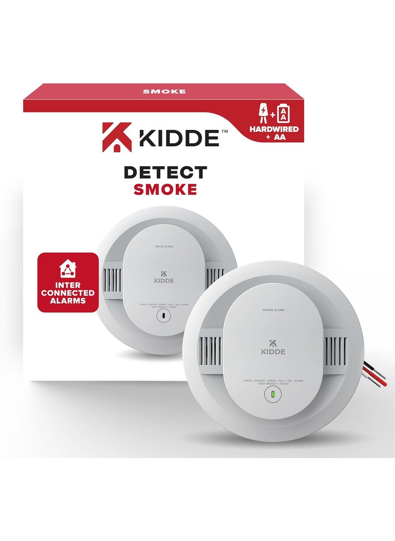 Kidde Kidde Hardwired Smoke Detector AA Battery Backup Interconnectable LED Warning Light Indicators  - Image 1