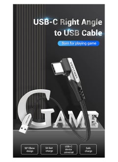 VENTION Vention USB-C Right Angle to USB 2.0-A Cable 1M Gray Aluminum Alloy Type  - Image 3