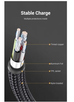 VENTION Vention USB-C Right Angle to USB 2.0-A Cable 1M Gray Aluminum Alloy Type  - Image 4