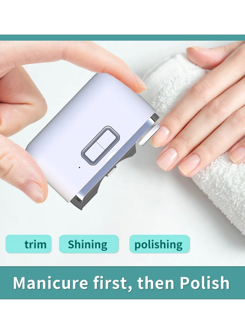Generic Rechargeable Electric Baby Nail File Nail TrimmerNail/Nail Cutter/Nail Clipper Gifts Nail Care Finger 2 in 1 Cutting and Grinding Nail Trimmer  Nail File Suitable for Adults Seniors Baby Kids Men Wome  - Image 1