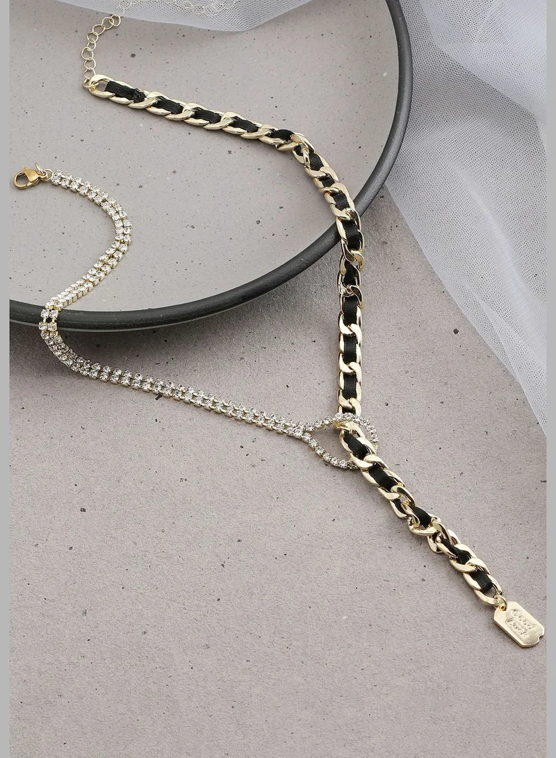 SOHI Gold Plated Party Designer Stone Necklace For Women