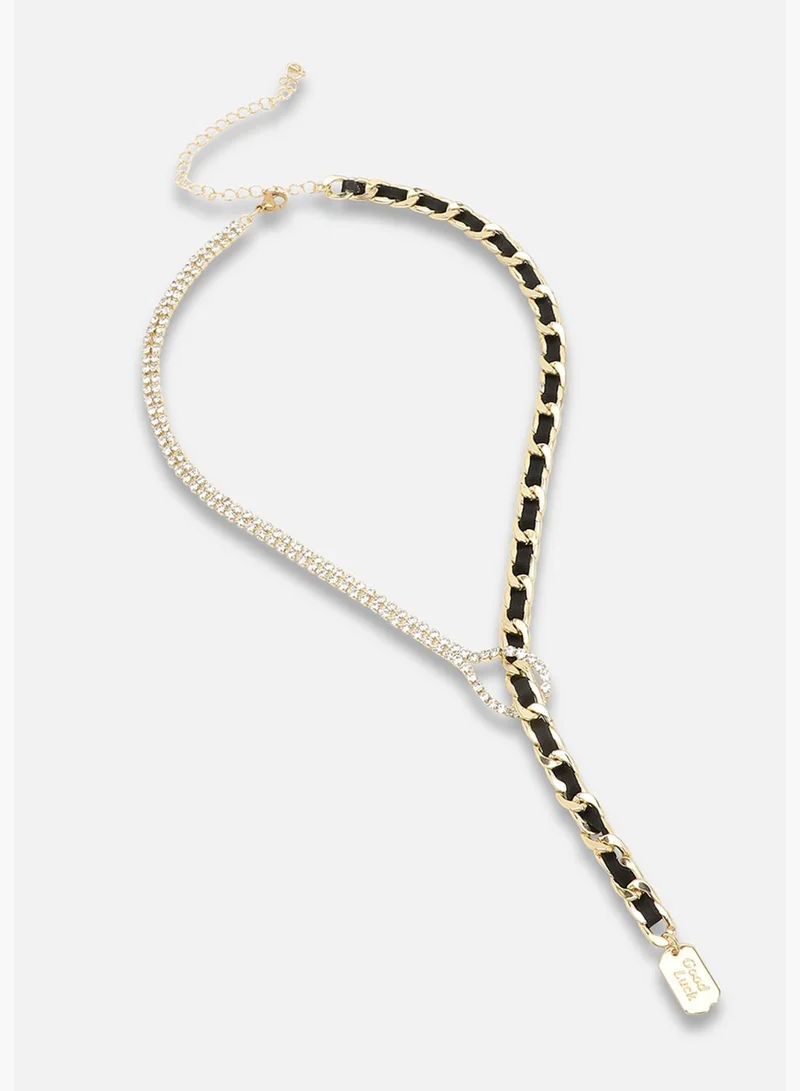 SOHI Gold Plated Party Designer Stone Necklace For Women