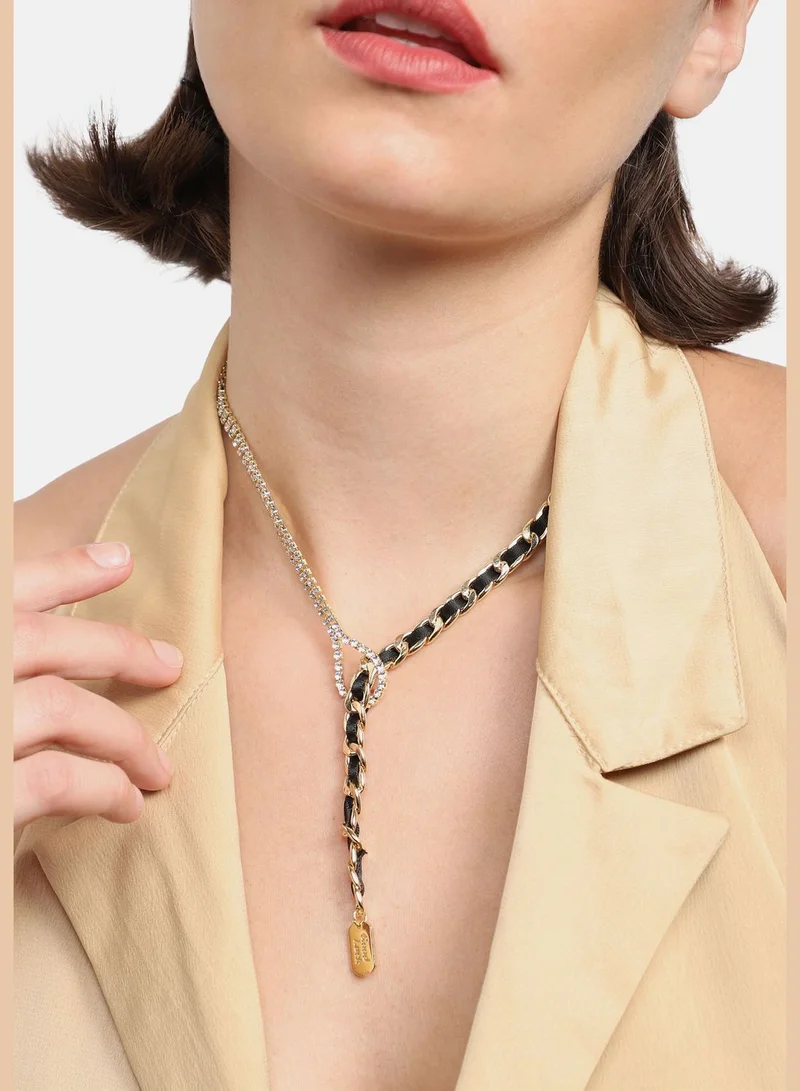 SOHI Gold Plated Party Designer Stone Necklace For Women