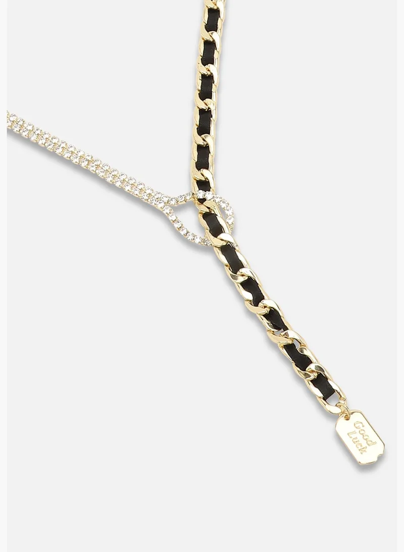 SOHI Gold Plated Party Designer Stone Necklace For Women