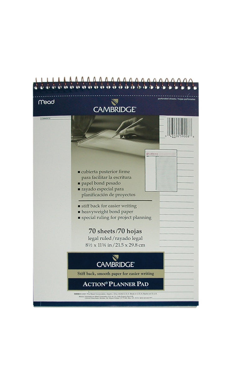 Cambridge Action Planner Planning Pad A4White