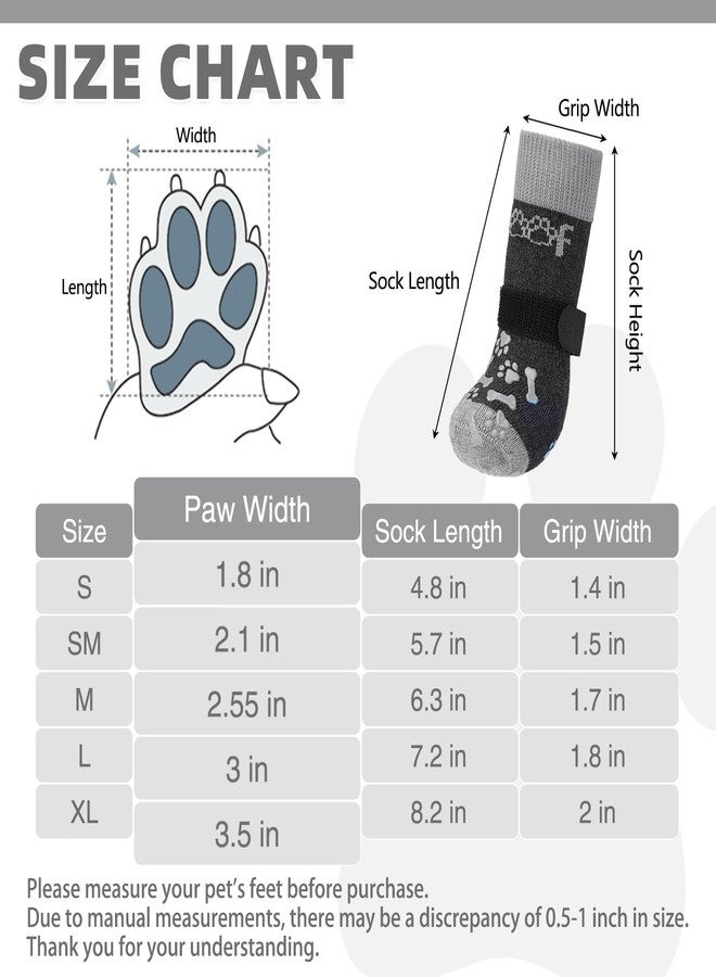 KOOLTAIL Dog Socks for Hot/Cold Pavement to Prevent Licking Paws,Dog Boots&Paw Protector for Hardwood Floors Anti Slip,Traction Control No Twist Grip Booties for Small Medium Large Senior Dogs S - Image 2