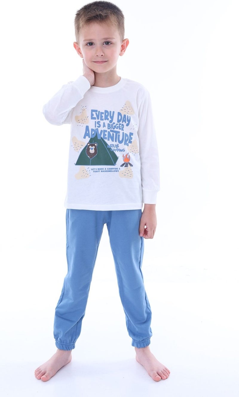 Zuzunga Nature Camping Patterned Kids Tracksuit (Top-Bottom) - Image 1