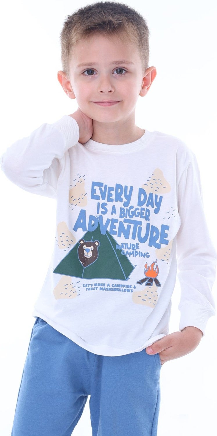 Zuzunga Nature Camping Patterned Kids Tracksuit (Top-Bottom) - Image 2