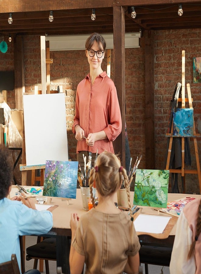 MotiMind Canvas Boards with Easel Set for Painting, 18 Pcs 8 x 10 Inch Canvas Panels with 18 Pcs Wooden Easels for Acrylic Oil Watercolor Crafts Art Painting Party Birthday Mother's Day Party Favors - Image 5