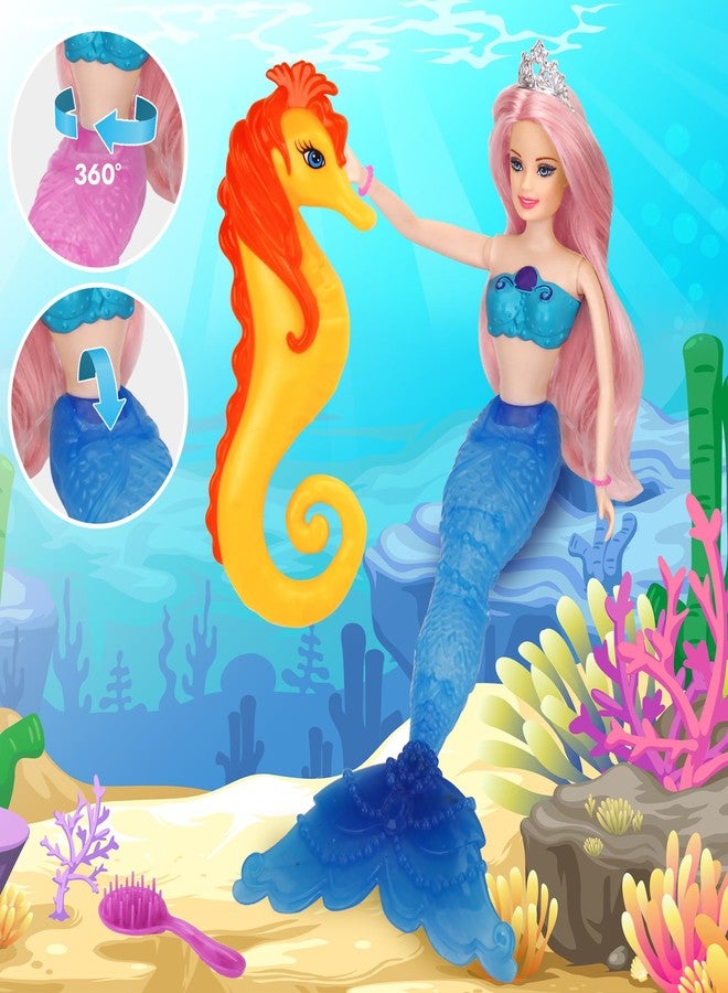 BETTINA Magic Color Changing Mermaid Doll, Princess Mermaid Toy with Seahorse & Dolls Accessories - Vibrant Pink Hair and Transforming Tail, Gifts Toys for Girls Aged 3-7 - Image 5