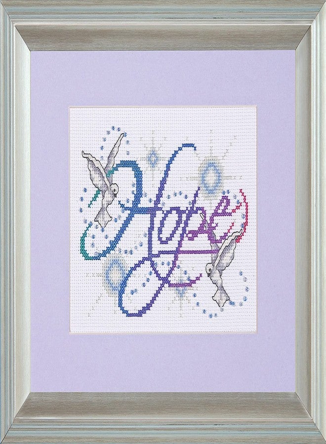 Tobin DW9796 14 Count Hope Counted Cross Stitch Kit, 5 by 7-Inch - Image 1