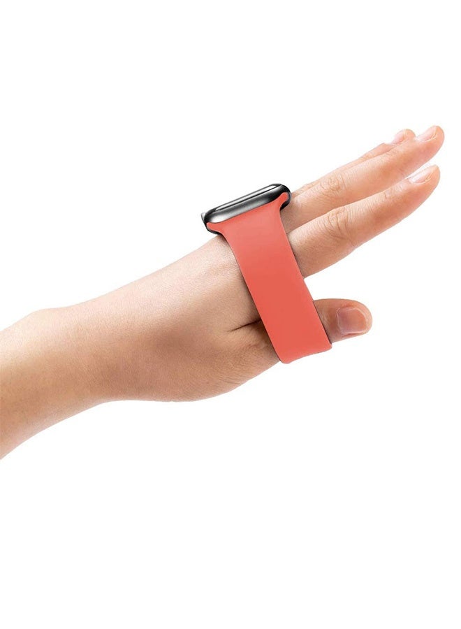 CATANES Replacement Band for Apple Watch Band 38mm 40mm 41mm (42mm Series 10) – Solo Loop Silicone Band - Wrist Size 135-140mm - Orange - Image 3