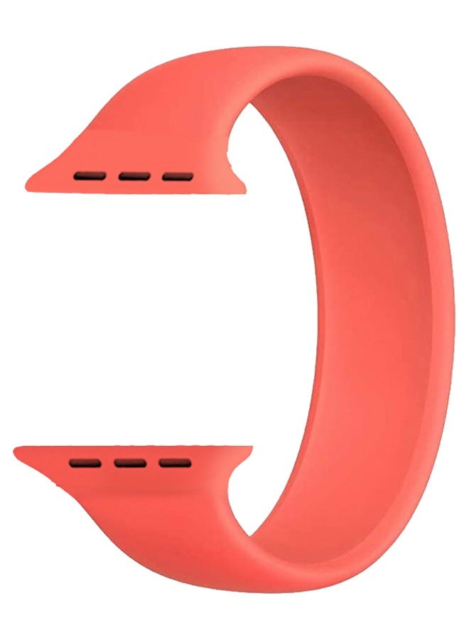 CATANES Replacement Band for Apple Watch Band 38mm 40mm 41mm (42mm Series 10) – Solo Loop Silicone Band - Wrist Size 135-140mm - Orange - Image 1