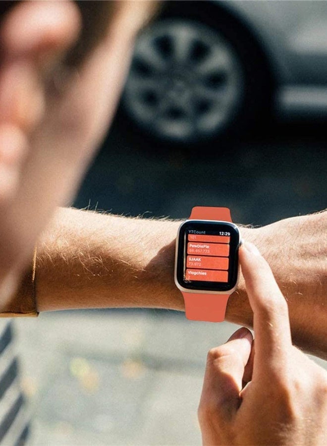 CATANES Replacement Band for Apple Watch Band 38mm 40mm 41mm (42mm Series 10) – Solo Loop Silicone Band - Wrist Size 135-140mm - Orange - Image 4