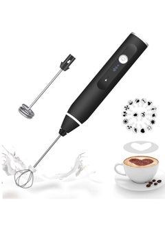 Generic Nescafe Egg Beater 2 in 1 - USB Rechargeable Electric Foamer - 3-Hand Coffee Milk Frother - Nescafe Latte Cappuccino Mixer with 2 Stainless Steel Whisks - Egg Body Beater and Mini Drink Mixer for Milkshake, Hot Chocolate, Frappe, Egg Mix - Nescafe Beater (Comes in Fixed Color Unspecified)  - Image 1