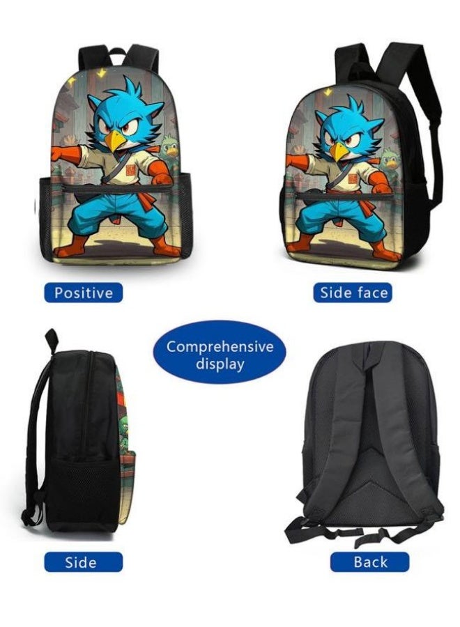 Cartoon three-piece schoolbag with zipper - 406  - Image 3
