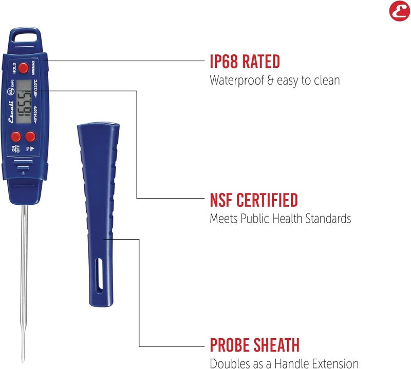 Escali DHP3 Advanced Digital Waterproof Dishwasher Safe Meat Thermometer, Min/Max Recall, Navy Blue … - Image 3