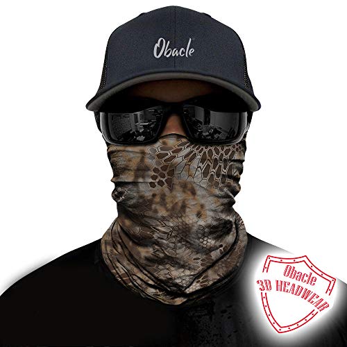 Obacle Face Mask for Sun Dust Wind Protection Breathable Seamless Face Mask Headband Bandana for Men Women Thin Neck Gaiter for Motorcycle Fishing Hunting Outdoor Sport (Python Skin Deep Brown) - Image 2