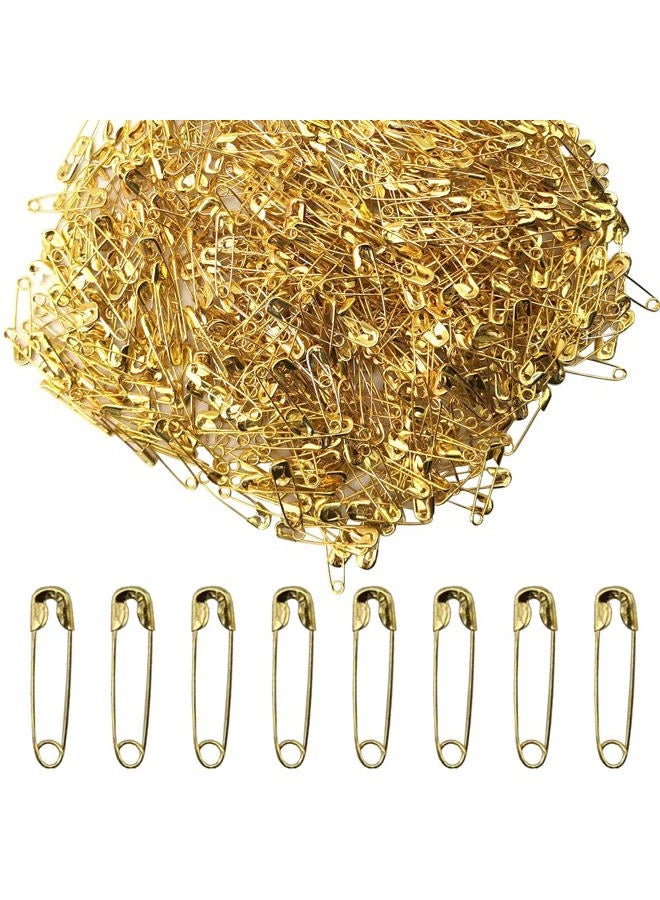 Ruidee 500 Pieces Safety Pins 20mm Small Sewing Pins Metal Mini Safety Pins for Home Office Art Craft Jewelry Making (XBZ/Gold) - Image 1
