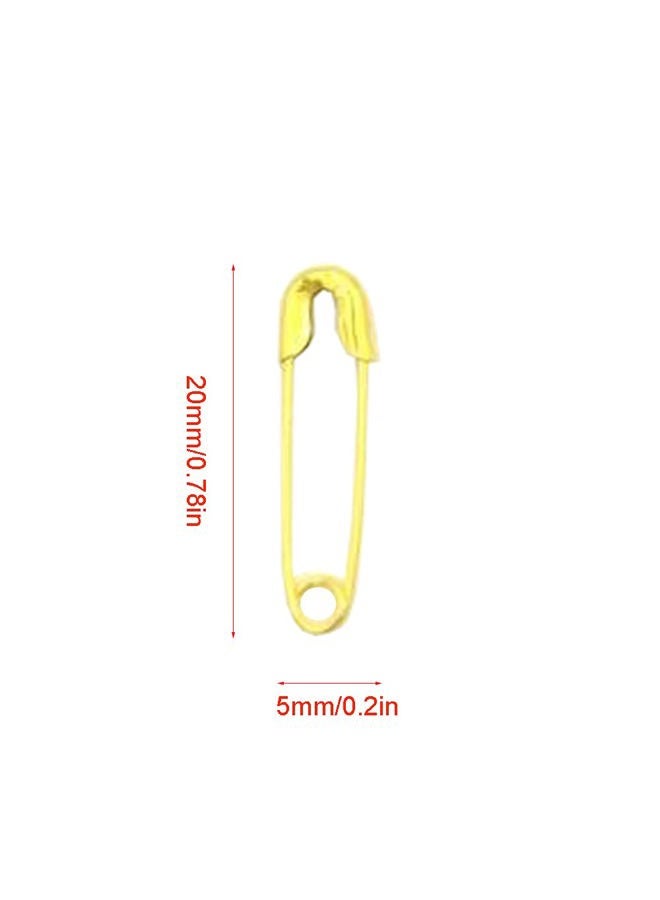 Ruidee 500 Pieces Safety Pins 20mm Small Sewing Pins Metal Mini Safety Pins for Home Office Art Craft Jewelry Making (XBZ/Gold) - Image 2