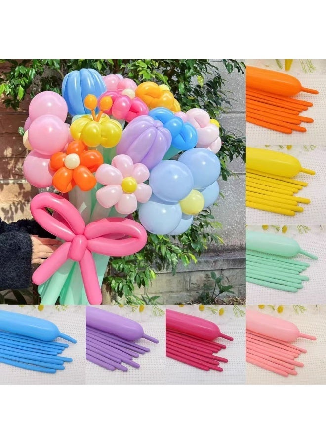HYH 100PCS Decorative Long Balloons Magic Balloons Multicolorfor Kids 5 Years to 7 Years - Image 1