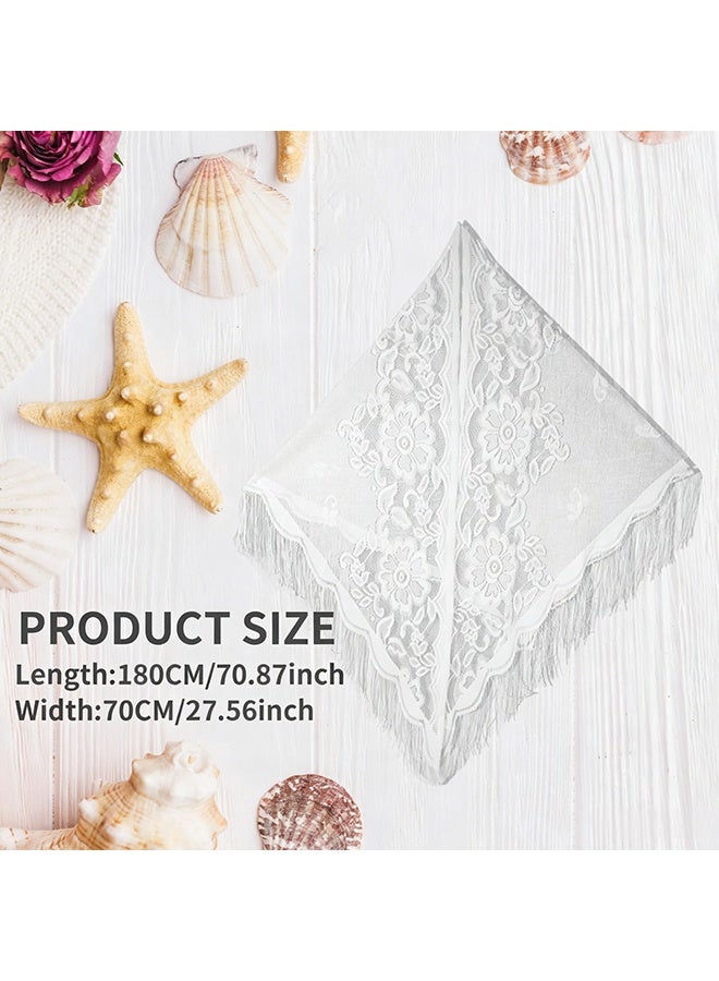 Elegant Triangle Lace Shawl Wraps for Women, Soft Fashion Cover Up, Ideal for Wedding Ceremony Evening Formal Party Dresses - Image 3
