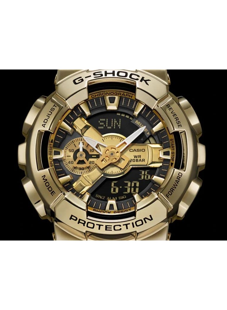 G-SHOCK ساعة جي-شوك أنالوج + رقمية بسوار مطاطي GM-110G-1A9DR - Image 5