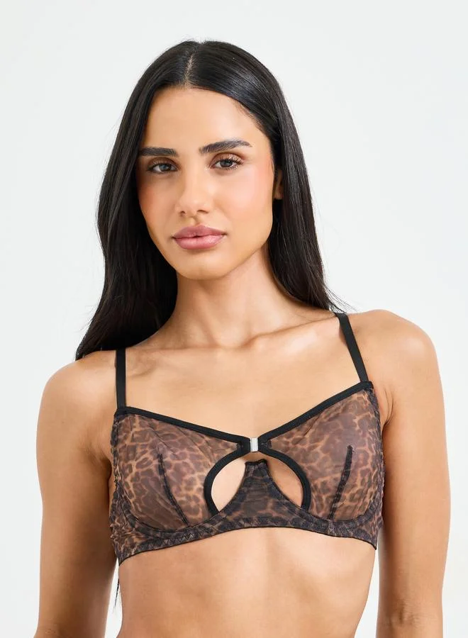 Take Two  Leopard Print Bralette and Thong Lingerie Set for Women | Best Price UAE
