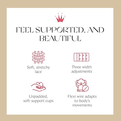 Triumph Amourette 300WX Underwire Padded Bra for Women - Comfortable Stretchy Lace - Full Coverage Bra - White, 38B - Image 4