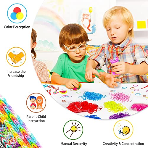 JRVT 17160+ Loom Rubber Bands Refill Kit in 34 Color with 600 Clips,6 Hooks,1 Instruction, Premium Bracelet Making Kit for Kids Weaving DIY Crafting Gift - Image 3