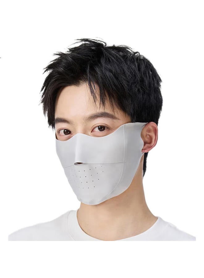 Jiumu Ice Silk Sun Protection Face Mask For Men And Women, Summer Uv Protection, Sun-Shading, Cycling, 3D Eye Protection, Full Face Sun Protection Mask - Image 3