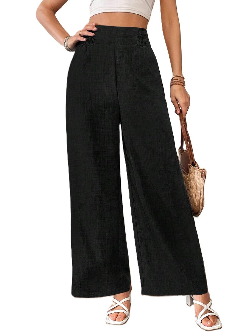 Lymio Women Trouser || High Waist Casual Trouser Pant for Women (L-22-L) Black - Image 1