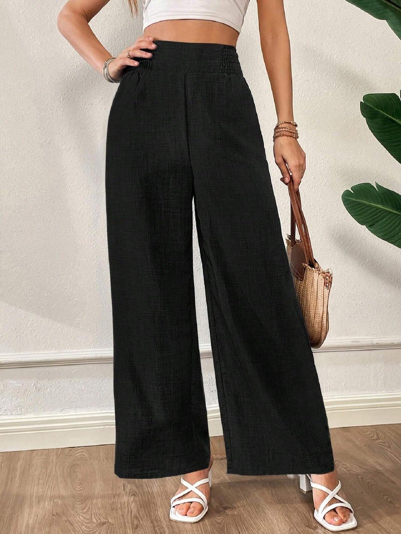 Lymio Women Trouser || High Waist Casual Trouser Pant for Women (L-22-L) Black - Image 2
