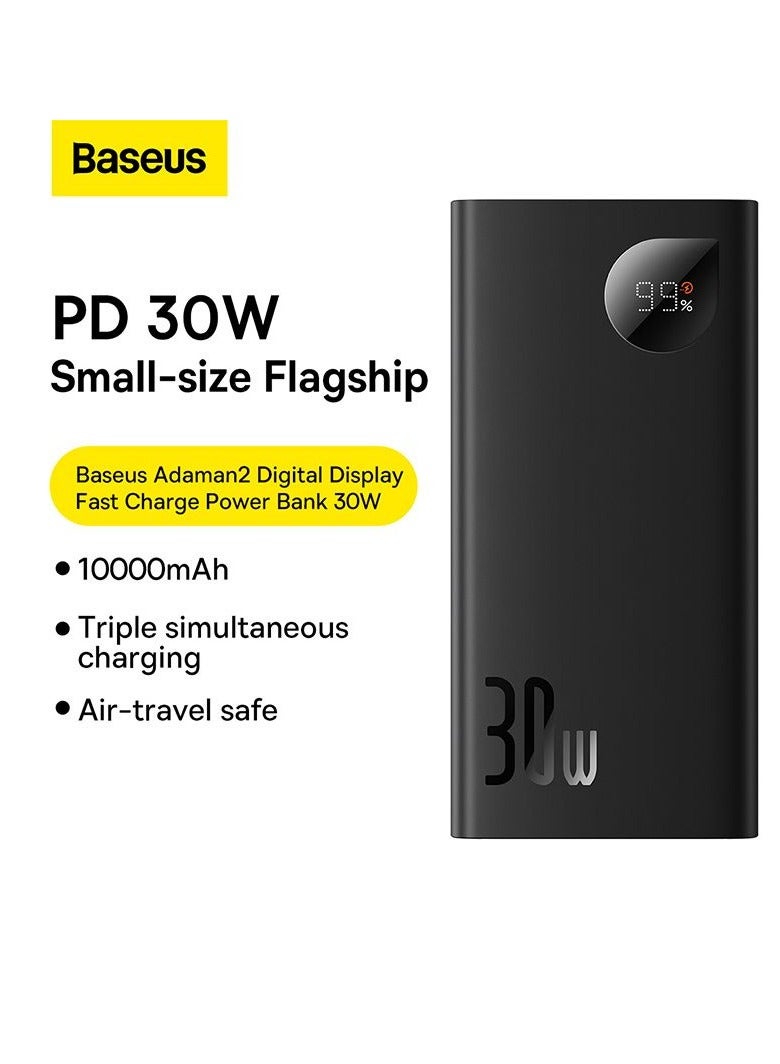 Baseus 10000 mAh Adaman2 Digital Display Power Bank 10000mAh - 2xUSB, USB-C, 30W black - Image 5