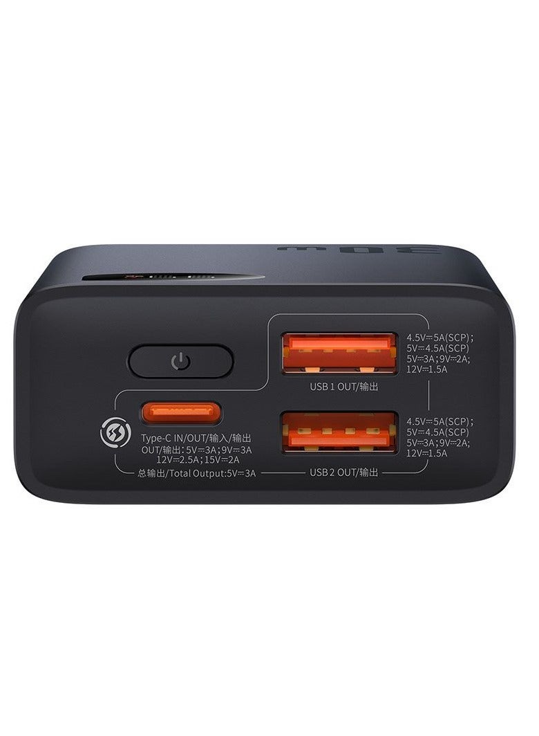 Baseus 10000 mAh Adaman2 Digital Display Power Bank 10000mAh - 2xUSB, USB-C, 30W black - Image 3